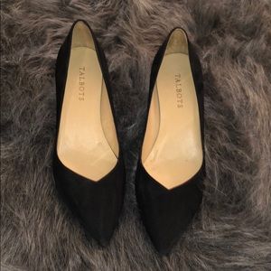 Talbots black suede/velvet heels